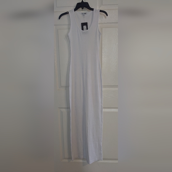 White Ribbed Tank Dress - Picture 1 of 2